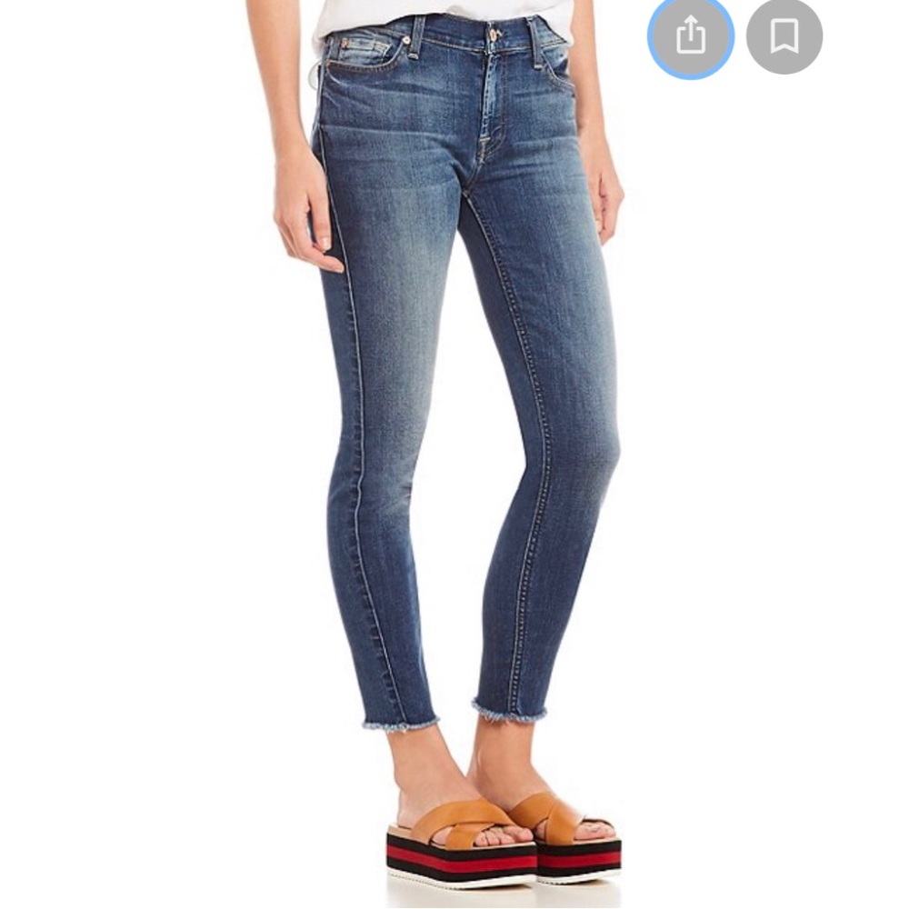 7 for all mankind - the ankle skinny frayed hem